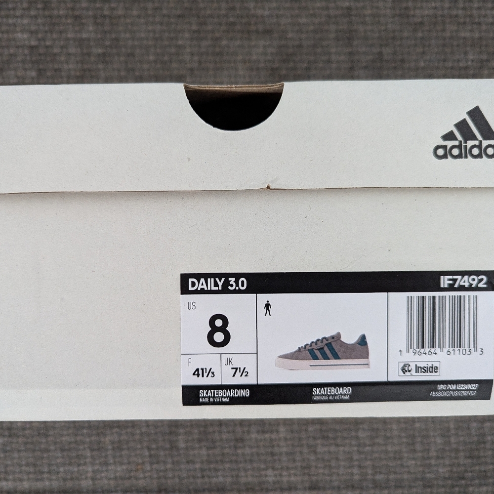 Adidas Daily 3.0 Gray Mens skateboarding shoe sneaker size 8 - Picture 4 of 5